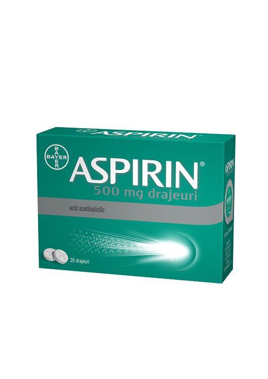 Reumatologie - Aspirin 500mg,  20 drajeuri, sinapis.ro