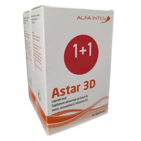 OFTAMOLOGIE - Astar 3D, 60+60 capsule moi, Alfa Intes, sinapis.ro