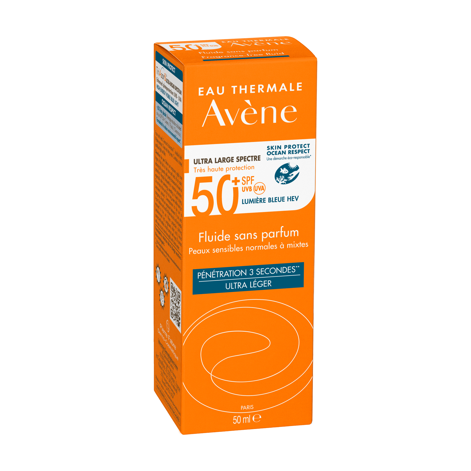 Produse cu SPF pentru fata - Avene sun 50+ Fluid fara parfum triabsorb 50ml, sinapis.ro