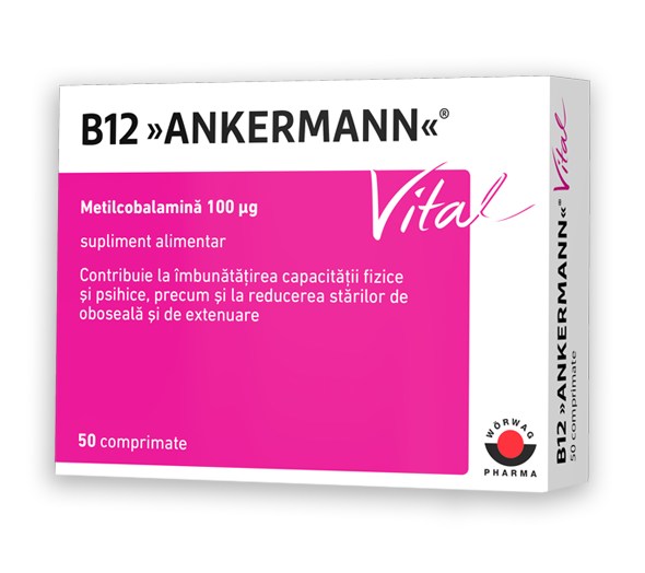 Circulatie cerebrala si memorie - B12 Ankermann Vital, 100mcg, 50 comprimate, sinapis.ro