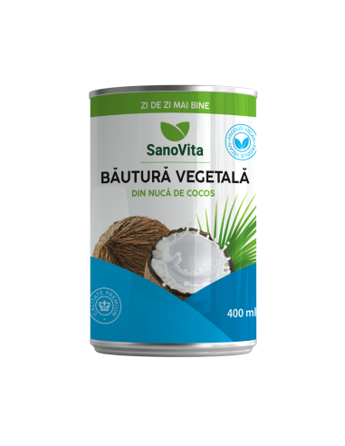 BAUTURI PROTEICE SI ENERGIZANTE - Băutură vegetală de cocos 400ml, SanoVita, sinapis.ro