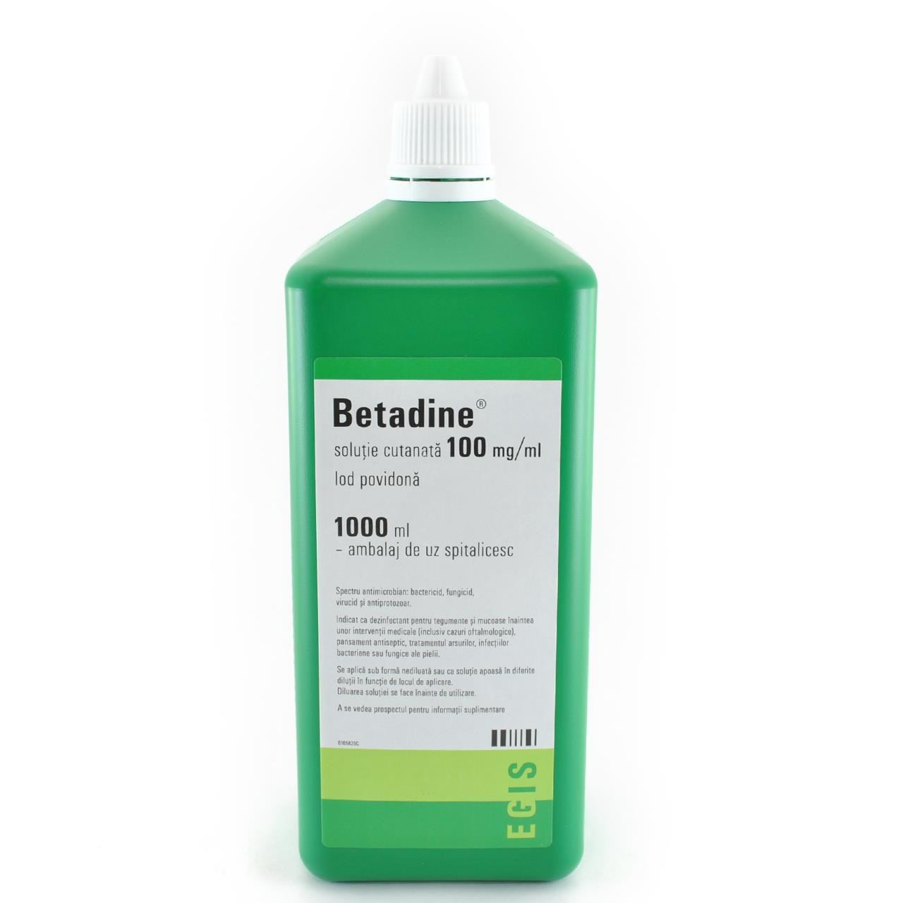 Antiseptice si dezinfectante - Betadine soluție cutanată, 1000ml, Egis, sinapis.ro