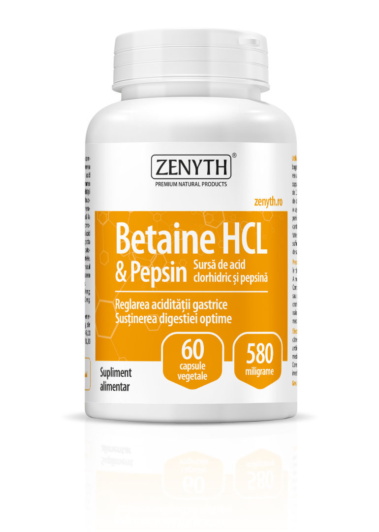 Antiacide - Betaine HCL & Pepsin, 60 capsule, sinapis.ro