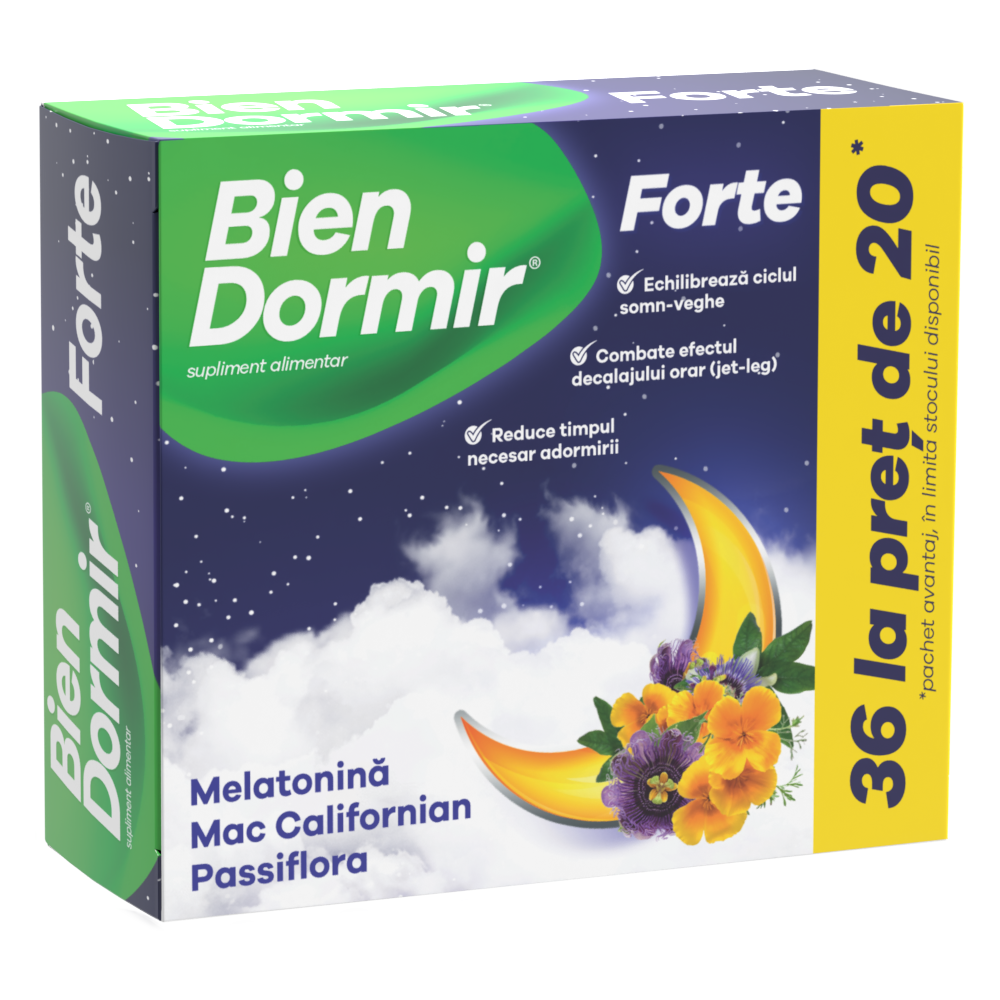 Sedative - BienDormir Forte, 36 capsule, Fiterman Pharma, sinapis.ro