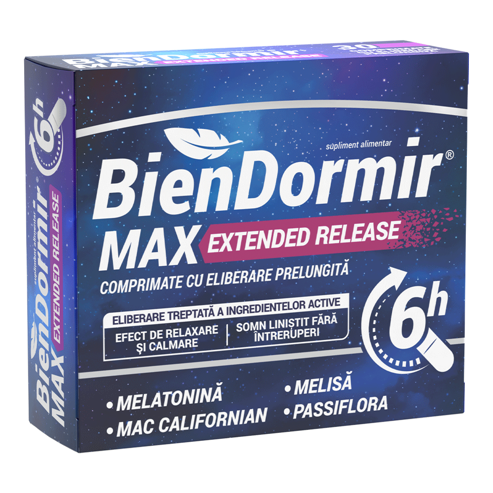 Sedative - BienDormir Max Extended Release, 30comprimate , Fiterman Pharma, sinapis.ro