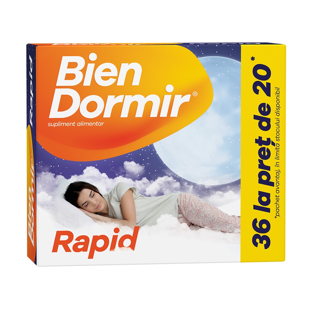 Sedative - BienDormir Rapid, 36 capsule, sinapis.ro