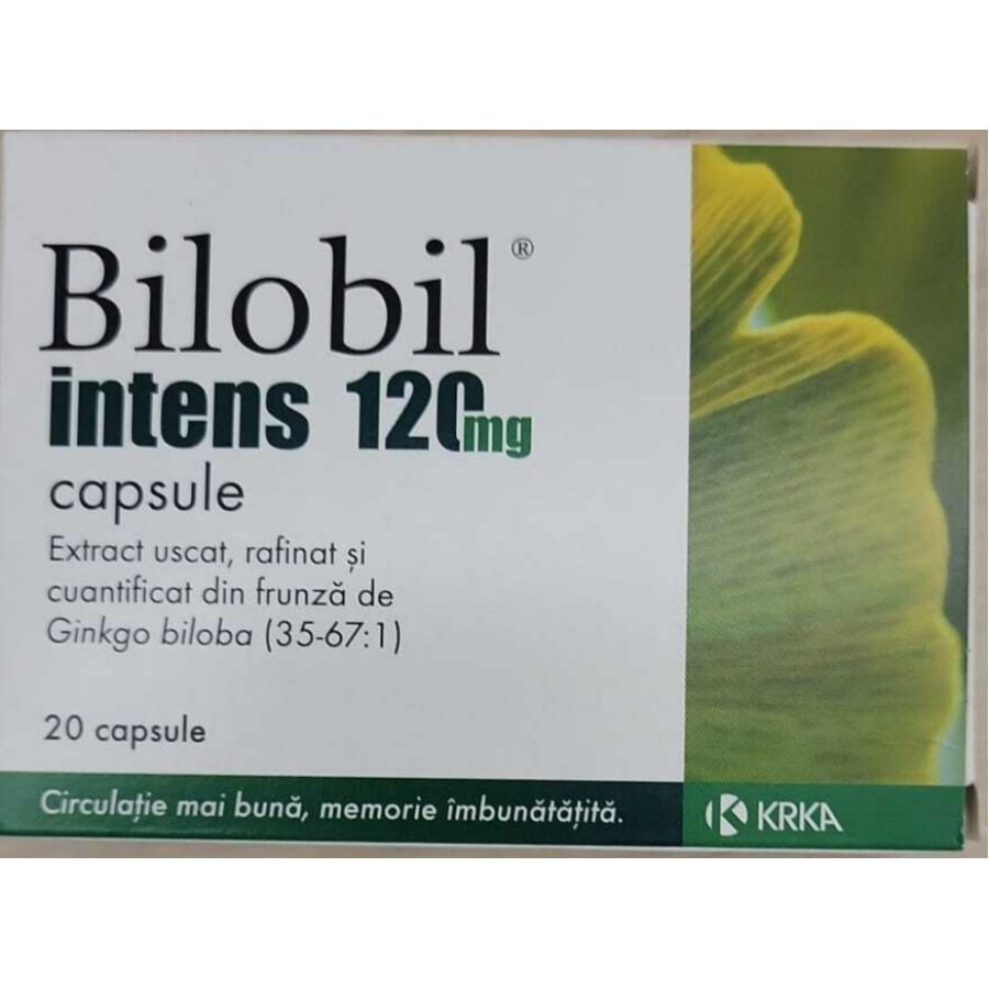 Circulatie cerebrala - Bilobil Intens, 120mg, 20 capsule, Krka , sinapis.ro