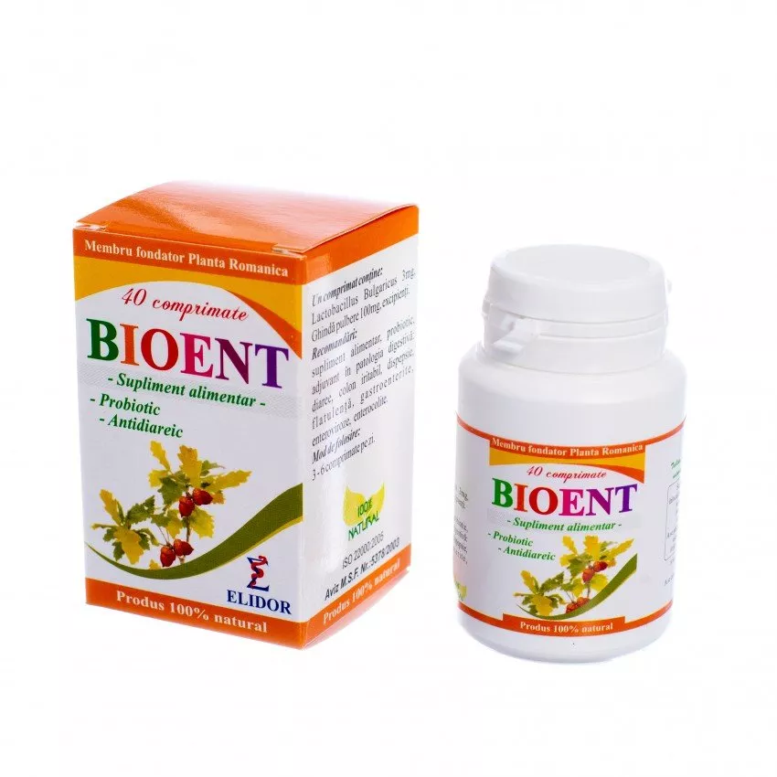 Probiotice si Prebiotice - Bioent, 40 comprimate, Elidor, sinapis.ro