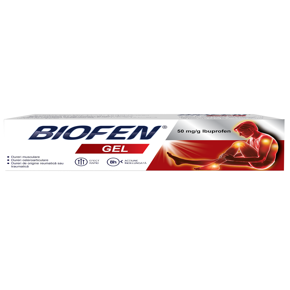 Dureri musculare - Biofen, 50mg/g gel, 40g, Biofarm, sinapis.ro