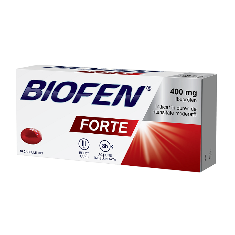 Antiinflamator - Biofen Forte 400mg, 16 capsule moi, Biofarm, sinapis.ro