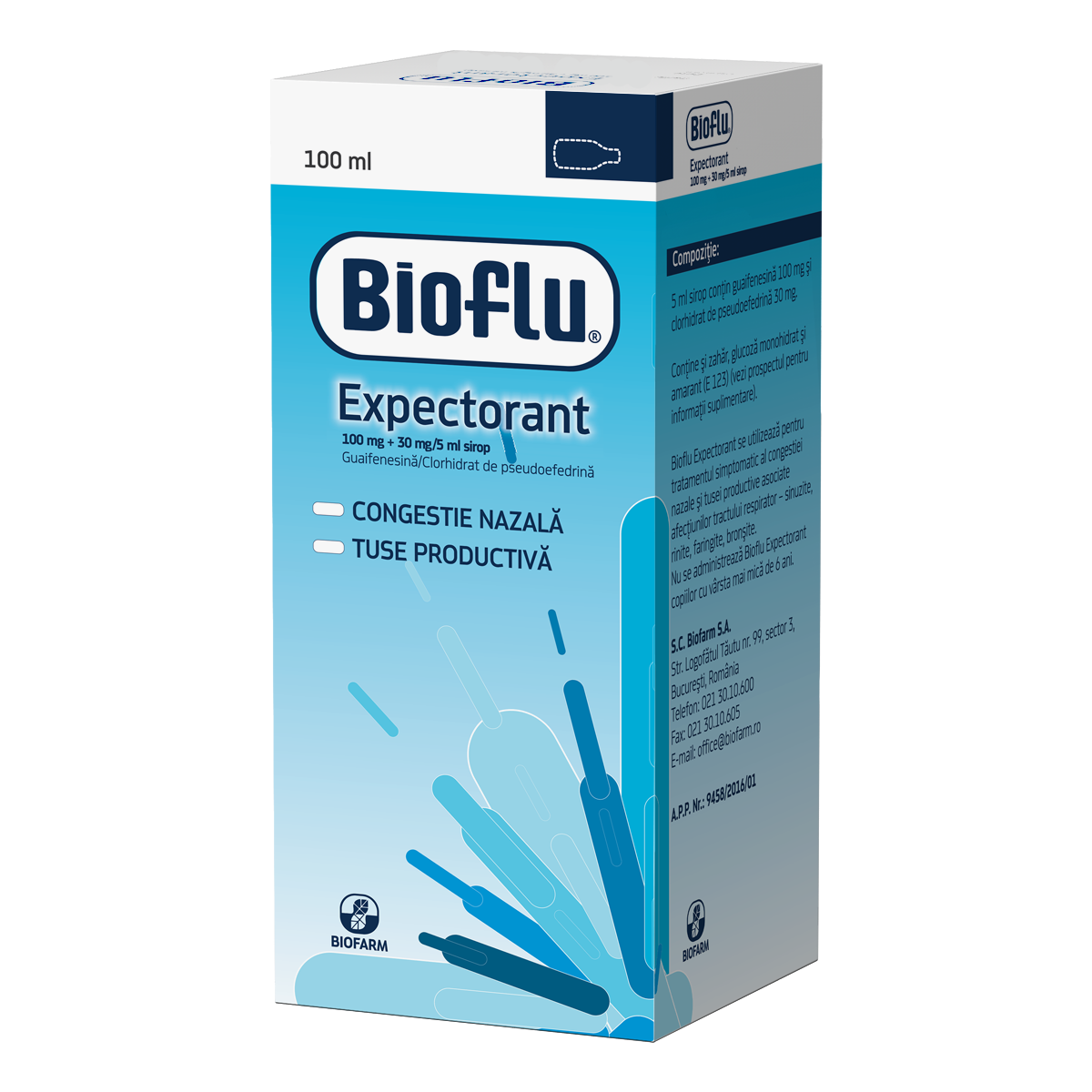 Siropuri de tuse - Bioflu Expectorant, 100 ml, Biofarm, sinapis.ro