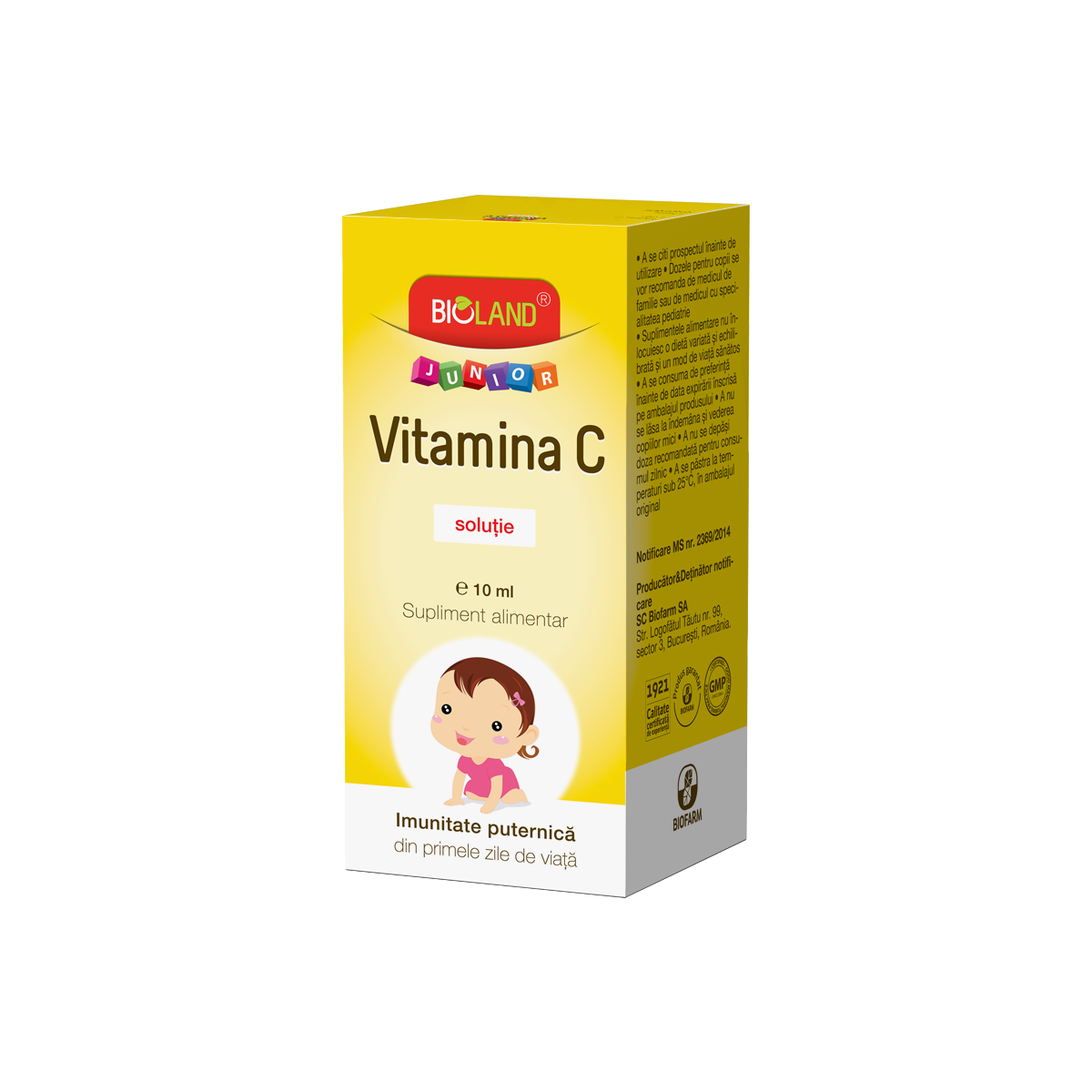 Copii - Bioland Junior Vitamina C soluţie, 10 ml, Biofarm, sinapis.ro