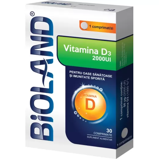 Imunitate - Bioland Vitamina D3 2000UI, 30 comprimate, sinapis.ro