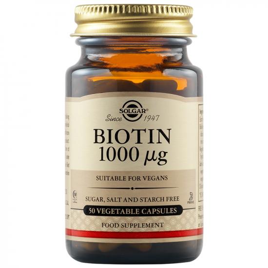 Suplimente alimentare - Biotin 1000 mcg, 50 capsule, Solgar, sinapis.ro