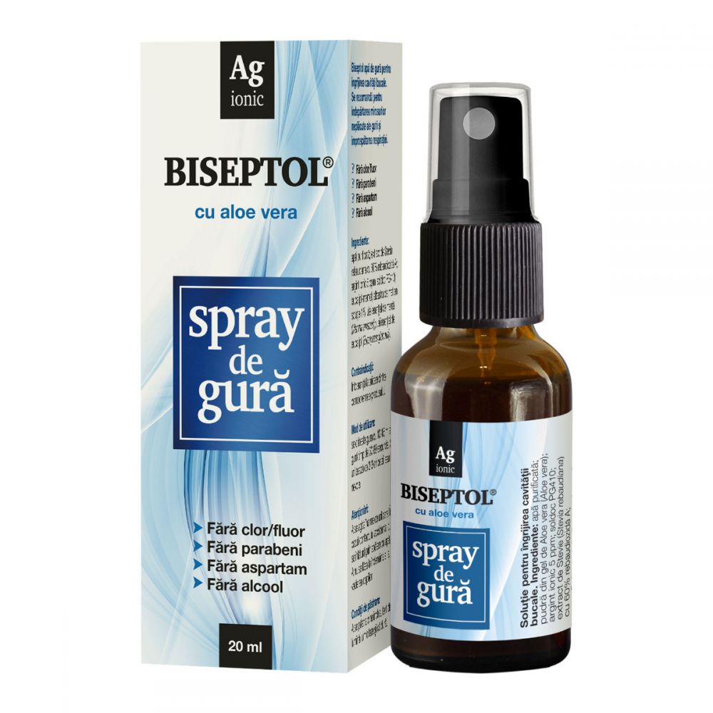 Tratamente bucale - Biseptol spray gură aloe vera 20ml, Dacia Plant, sinapis.ro