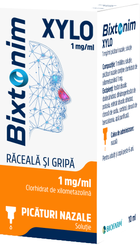 Solutii nazale - Bixtonim Xylo picături adulți, 10 ml, Biofarm, sinapis.ro