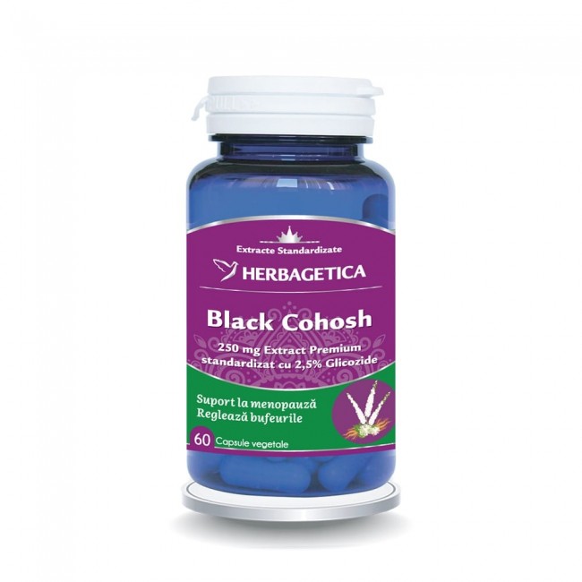 Menopauza si premenopauza - Black cohosh, 60 capsule, Herbagetica, sinapis.ro