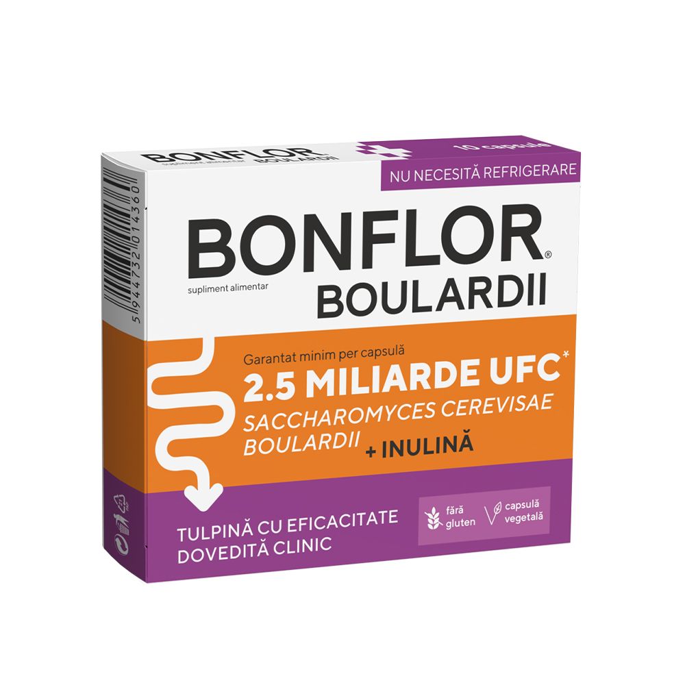 Probiotice si Prebiotice - Bonflor Boulardii, 10 capsule, Fiterman , sinapis.ro
