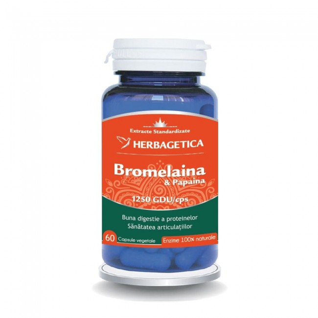 Enzime digestive - Bromelaina & papaina 60 capsule , sinapis.ro
