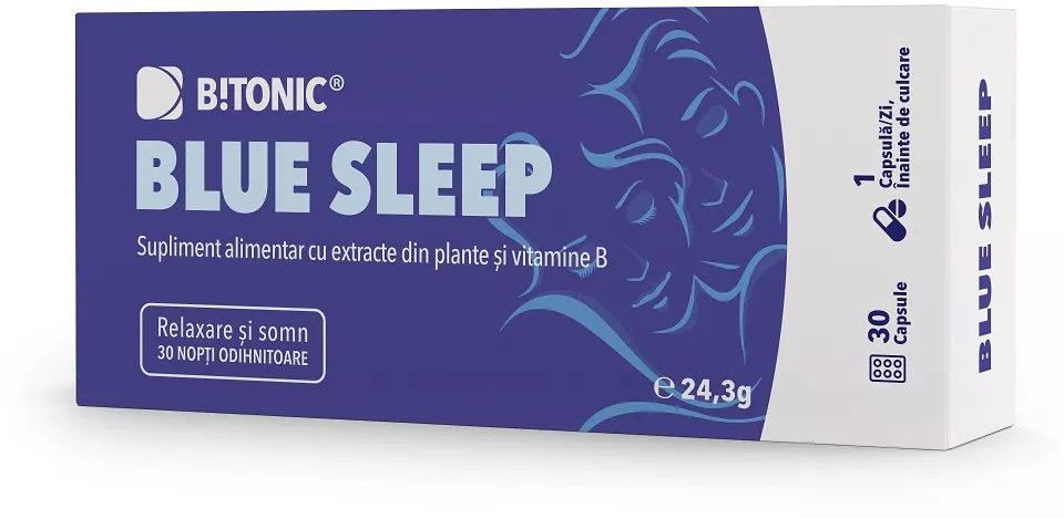 Sedative - B!tonic Blue Sleep, 30 capsule, Bitonic Lifecare, sinapis.ro