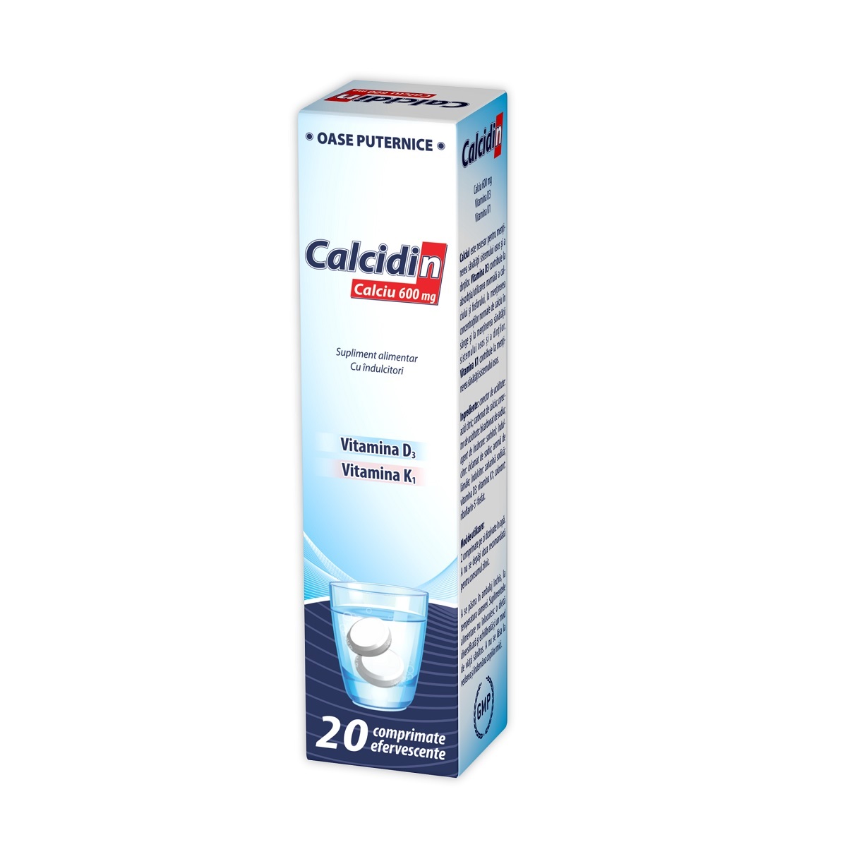 Osteoporoza - Calcidin 600 mg, 20 comprimate efervescente, Zdrovit, sinapis.ro