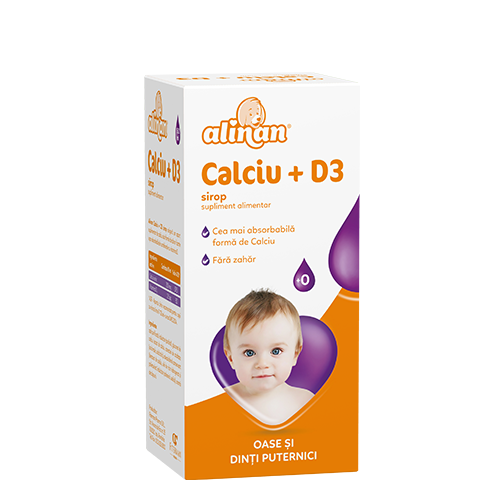 Copii -  Alinan Calciu + Vitamina D3 sirop, 150 ml, Fiterman Pharma, sinapis.ro