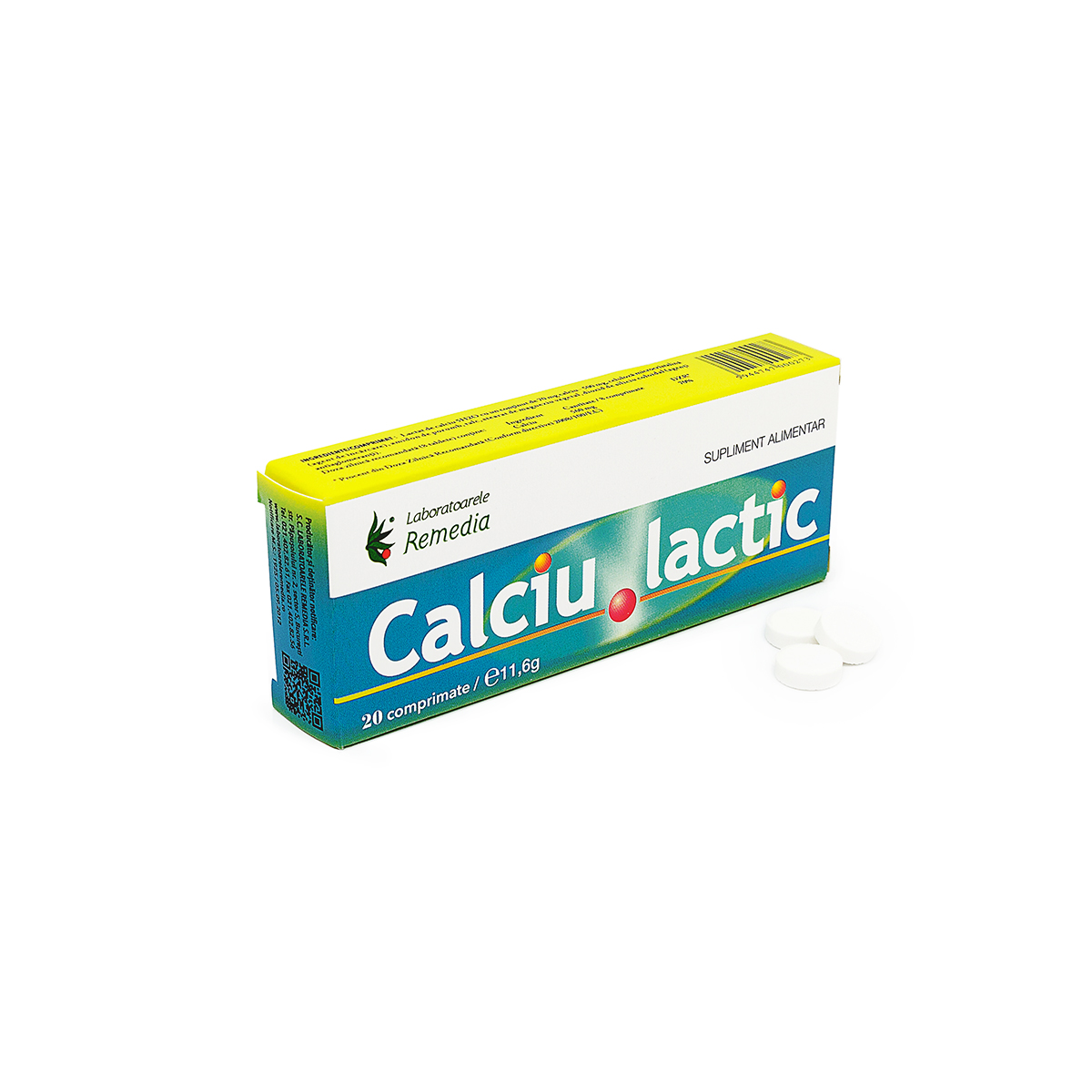 Uz general - Calciu lactic 500mg, 20 comprimate, Remedia, sinapis.ro
