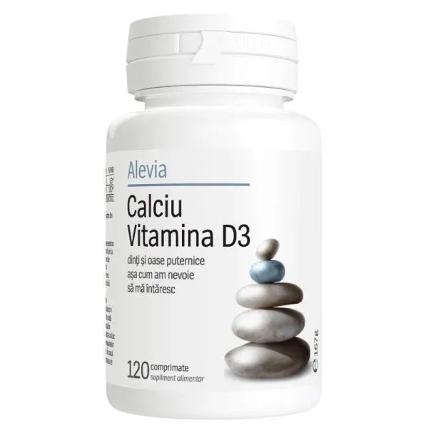 Uz general - Calciu Vitamina D3, 120 comprimate, Alevia, sinapis.ro