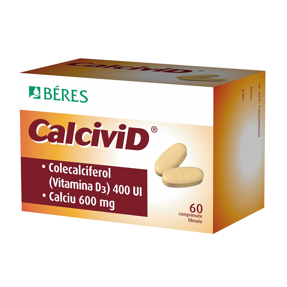 Osteoporoza - Calcivid, 60 comprimate, Beres Pharmaceuticals, sinapis.ro