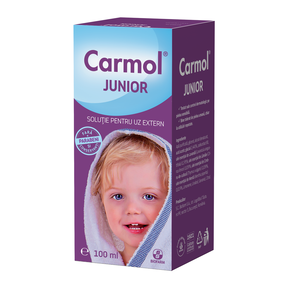 Raceala si gripa - Carmol Junior, 100 ml, Biofarm, sinapis.ro