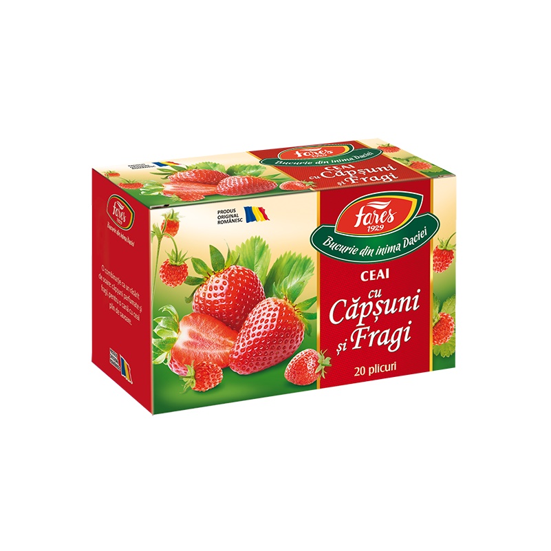 CEAIURI - Ceai de Căpșuni și Fragi Aromfruct, 20 plicuri, Fares, sinapis.ro