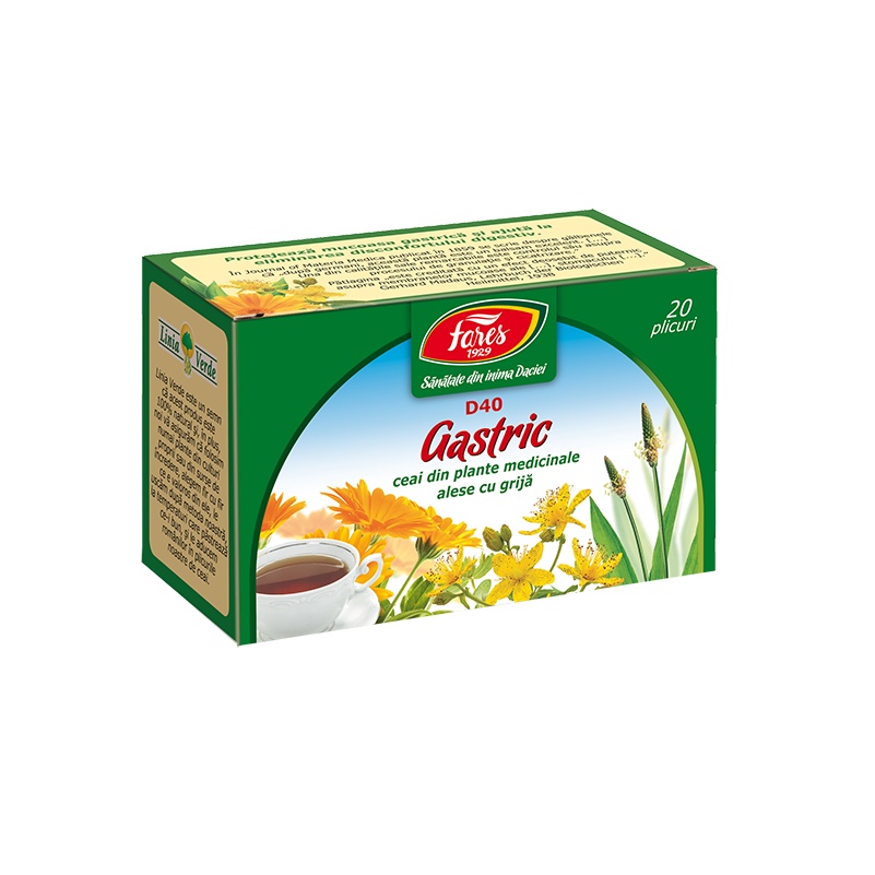 CEAIURI - Ceai Gastric, D40, 20 plicuri, Fares, sinapis.ro