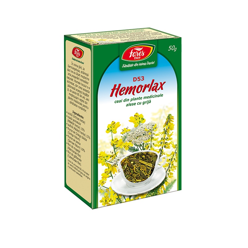 CEAIURI - Ceai Hemorlax, D53, 50 g, Fares, sinapis.ro