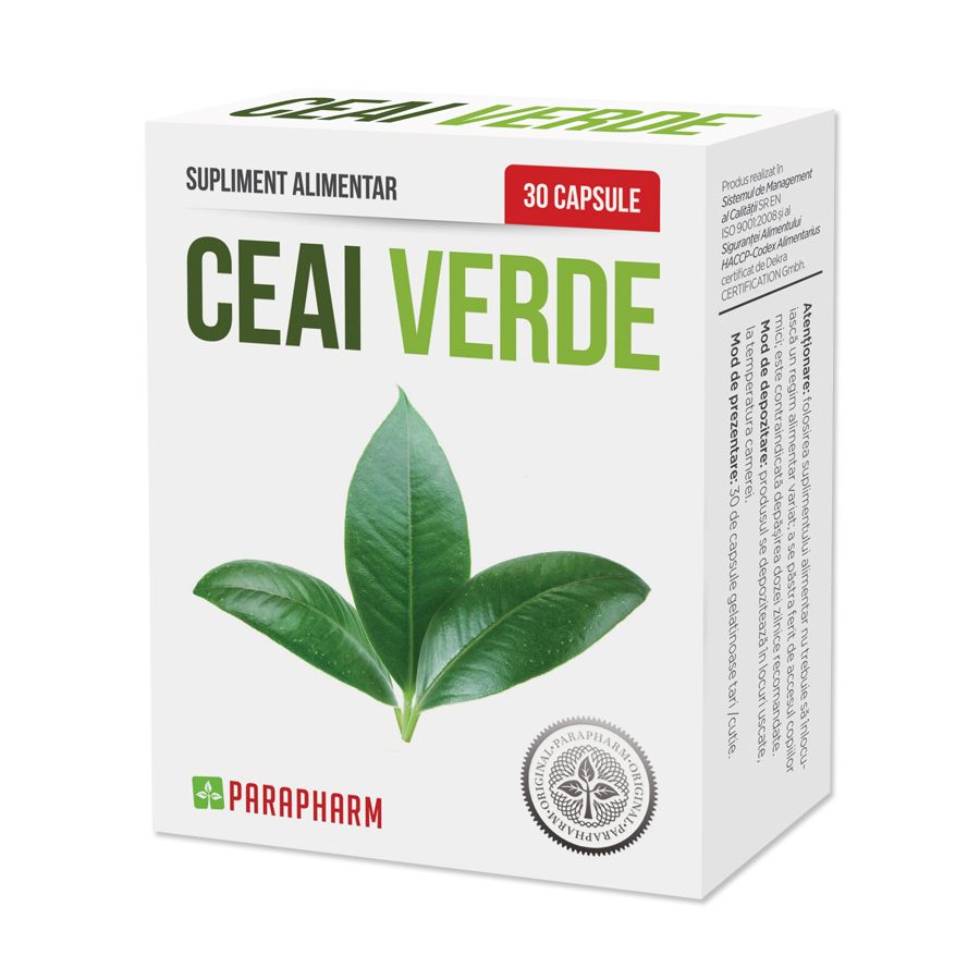DETOXIFIERE - Ceai Verde 30 capsule, sinapis.ro