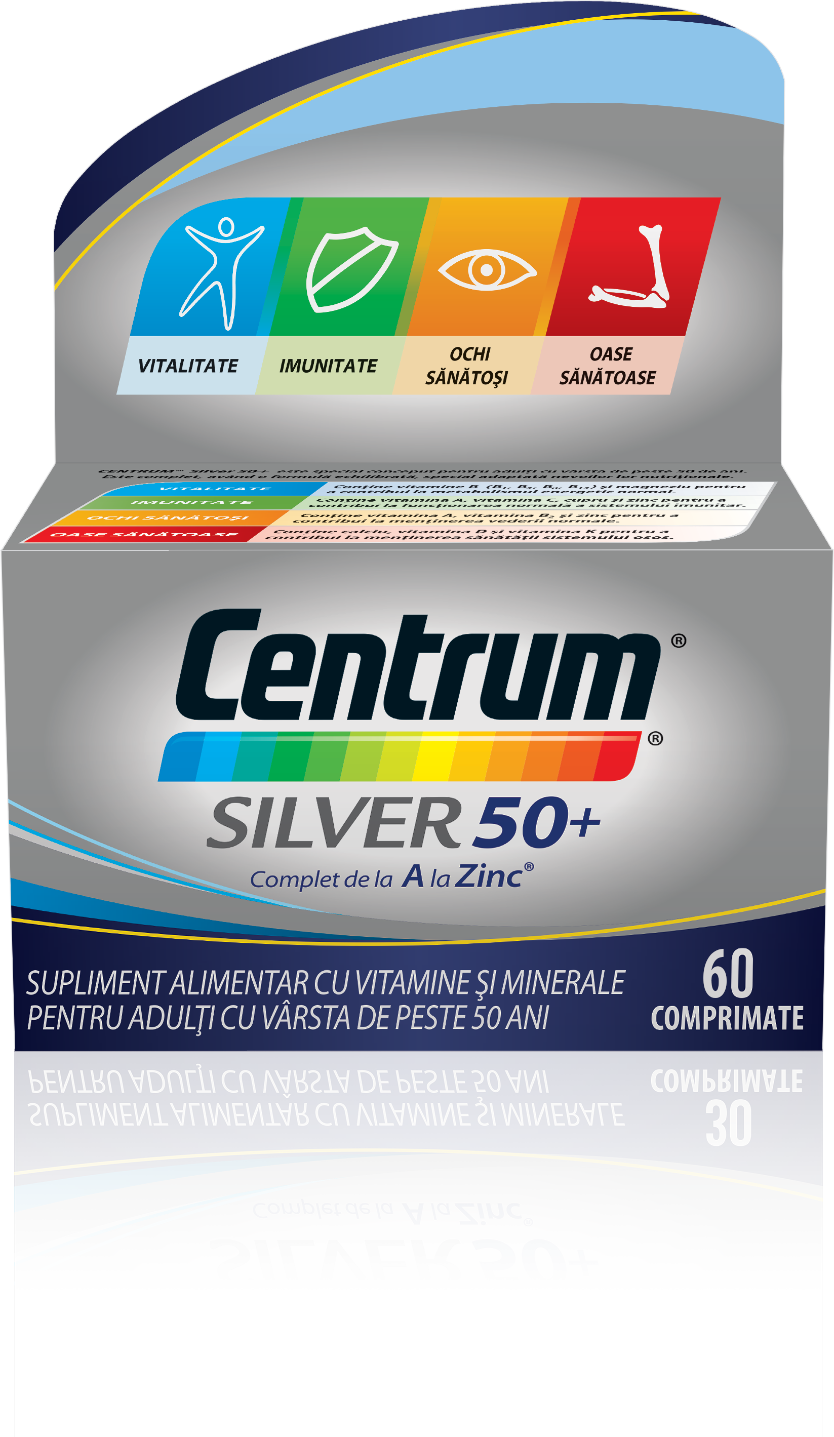 Adulti - Centrum silver 50+ complet de la A la Zinc, 30 comprimate, sinapis.ro