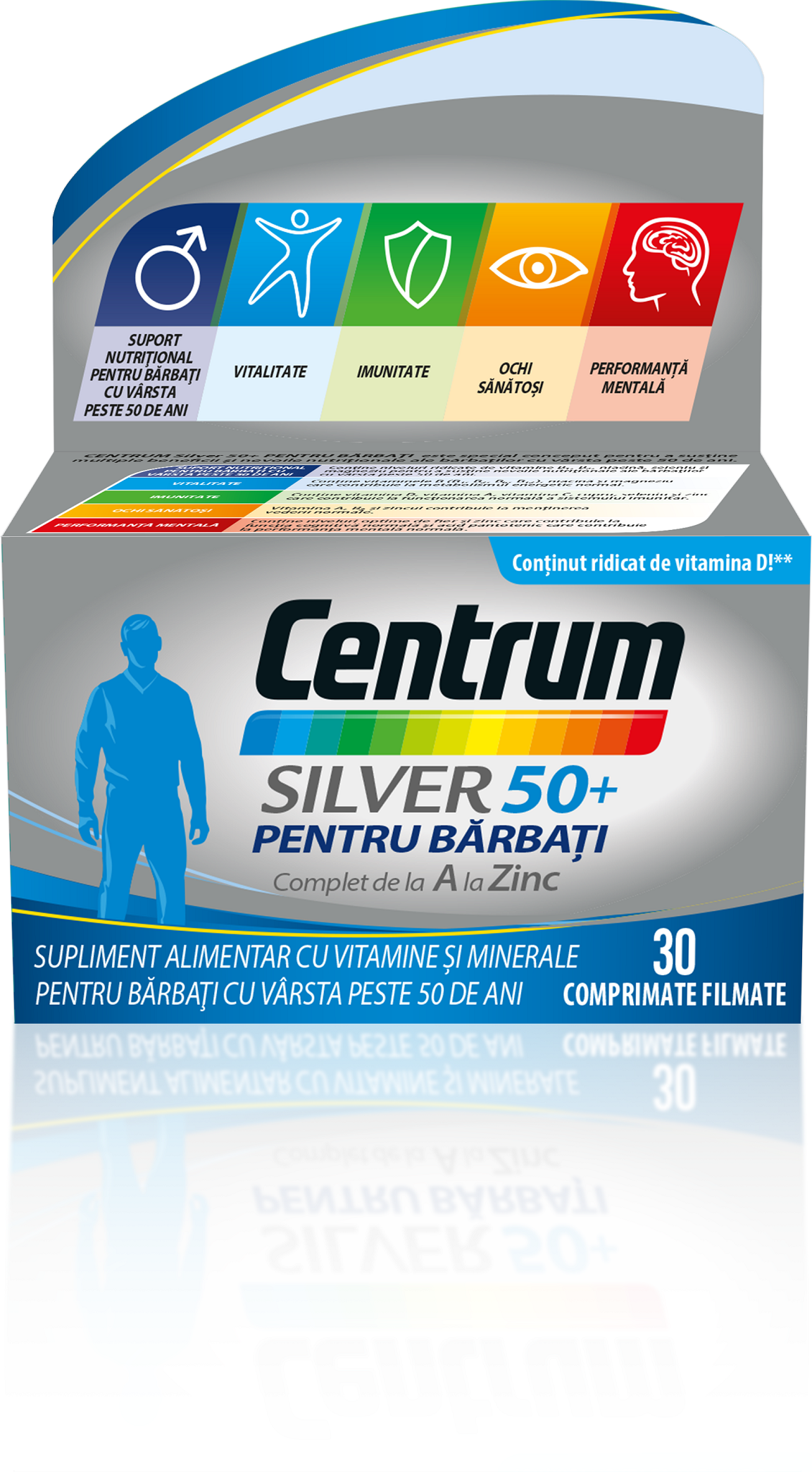 Adulti - Centrum Silver 50+ pentru bărbați complet de la A la Zinc, 30 comprimate, sinapis.ro