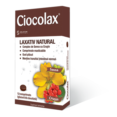 Constipatie - Ciocolax, 12 comprimate masticabile, Solacium, sinapis.ro