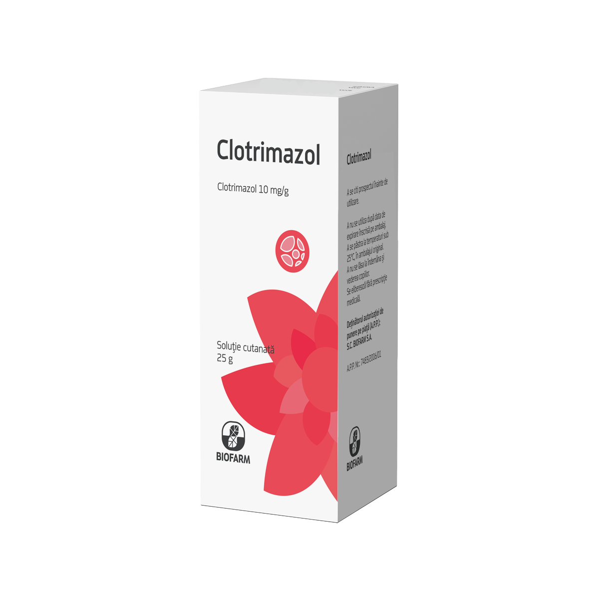 Antimicotice - Clotrimazol soluție cutanată, 25 g, Biofarm, sinapis.ro