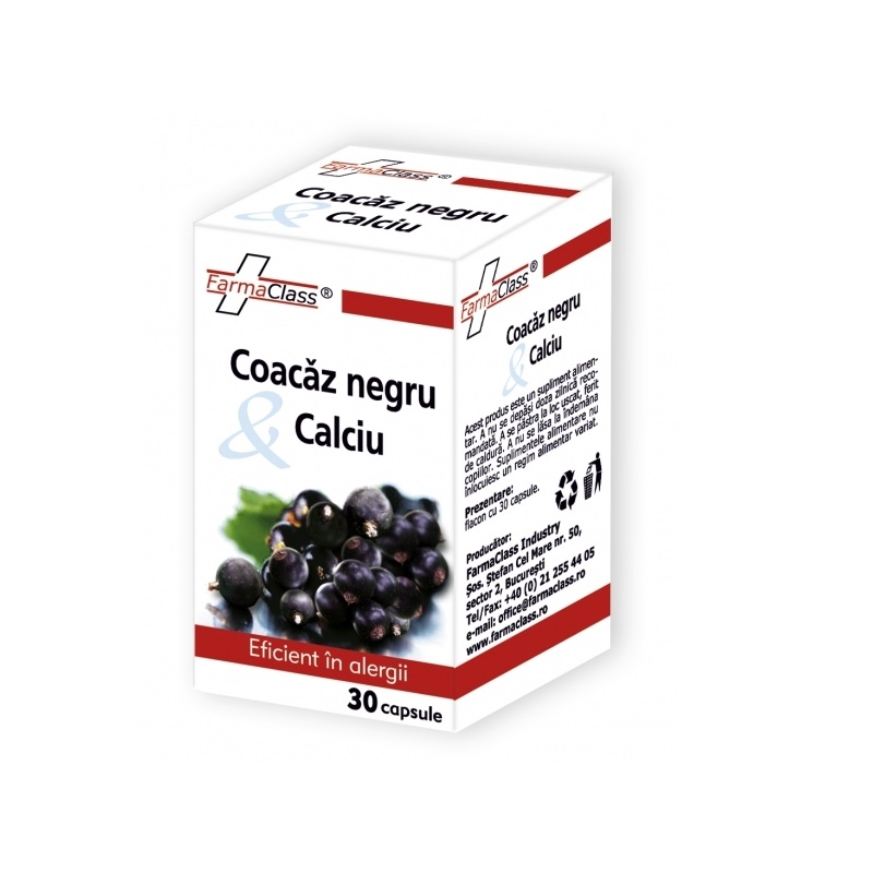 Antialergice - Coacăz negru & calciu 30 capsule, FarmaClass, sinapis.ro