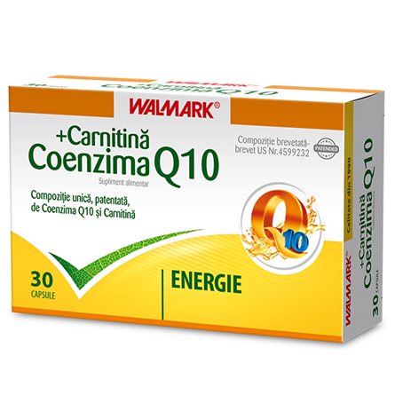 Cardiace-tensiune - Coenzima Q10 + Carnitină, 30 capsule, Walmark, sinapis.ro