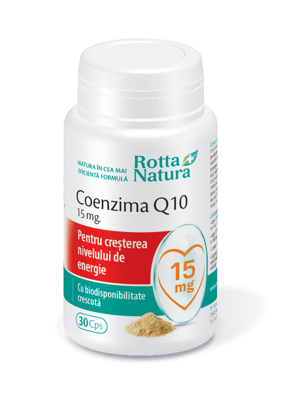  - Coenzima Q10, 15 mg, 30 capsule, Rotta Natura, sinapis.ro