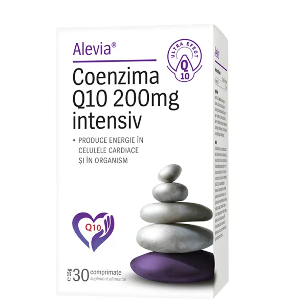 Adulti - Coenzima Q10 200mg intensiv, 30 comprimate, Alevia, sinapis.ro