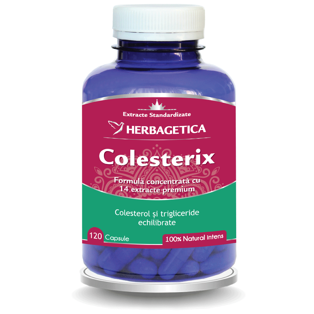 Anticolesterol - Colesterix, 120 capsule, Herbagetica, sinapis.ro