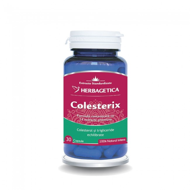 Anticolesterol - Colesterix, 30 capsule, Herbagetica, sinapis.ro