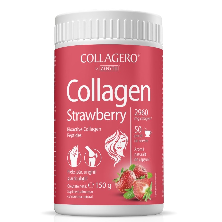 Dureri musculare - Collagen Strawberry, 150g, Zenyth, sinapis.ro