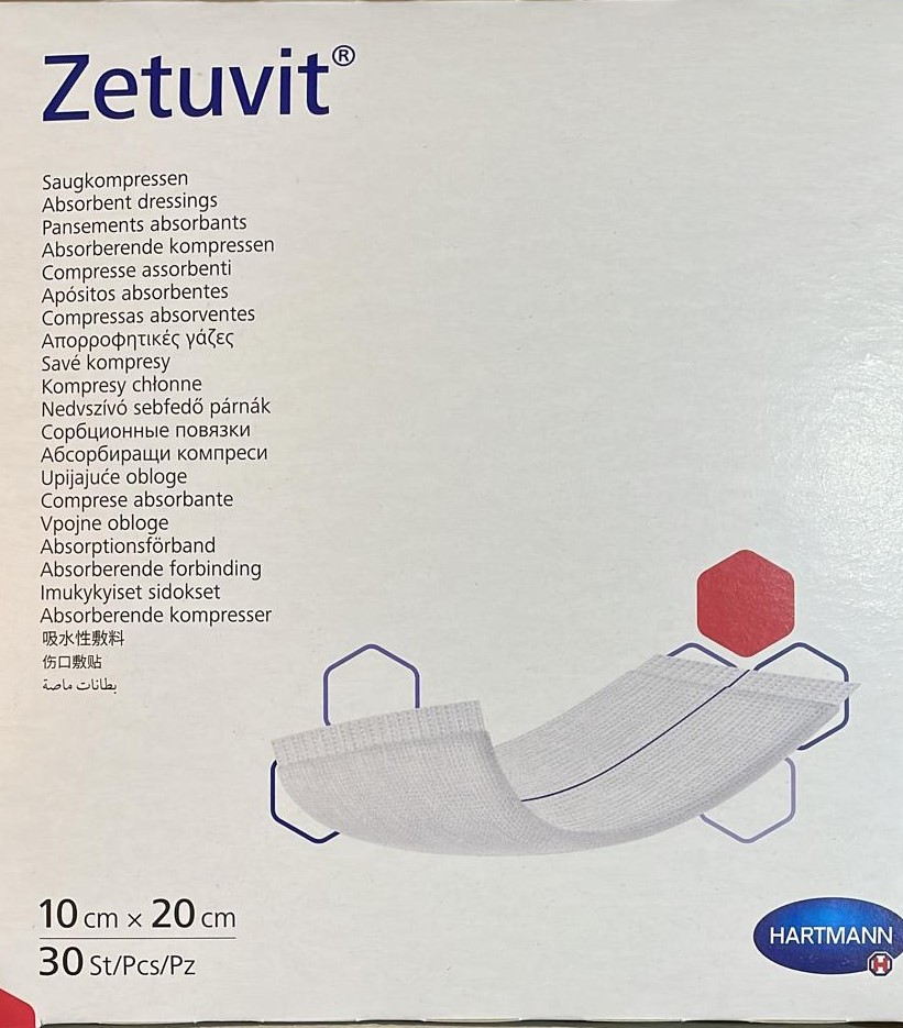Plasturi si pansamente - Comprese absorbante nesterile Zetuvit 10 x 20 cm,  30 bucati, sinapis.ro