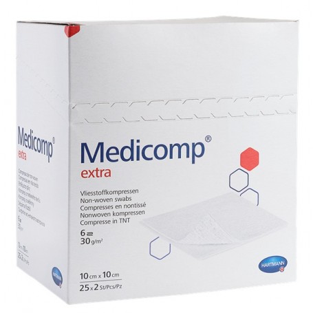 Comprese - Comprese sterile Medicomp Extra 6 straturi, 10x10 cm, 25 bucăți, Hartmann, sinapis.ro
