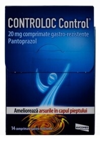 Antiacide - Controloc Control, 20mg, 14 comprimate gastrorezistente, Takeda, sinapis.ro