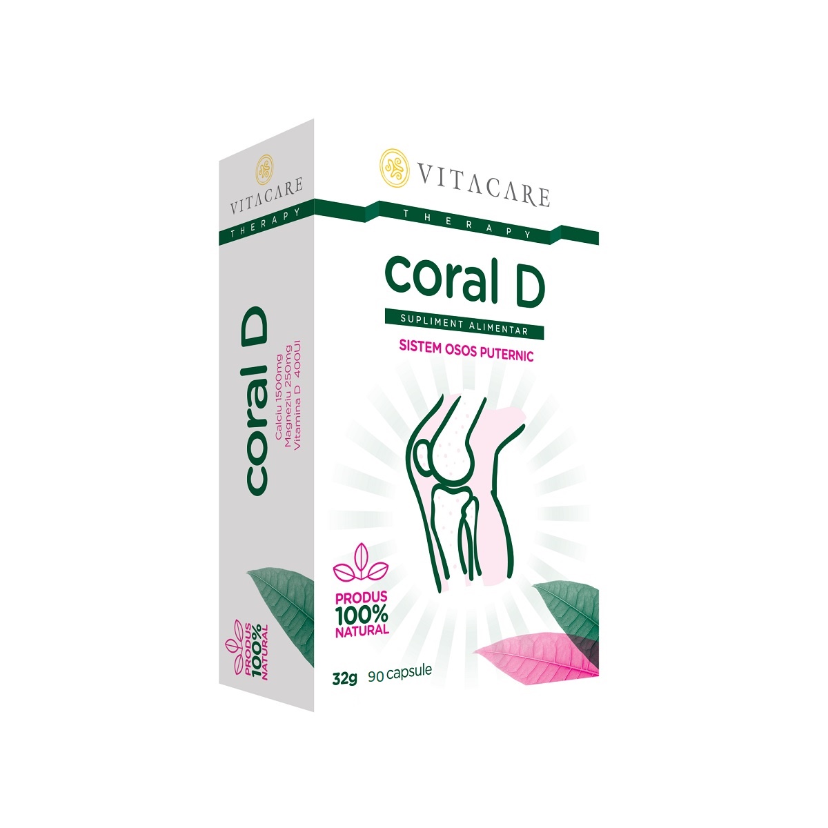 Minerale - Coral D, 90 capsule, Vitacare, sinapis.ro