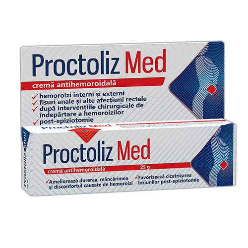 Hemoroizi - Cremă antihemoroidală Proctoliz Med, 25 g, Fiterman, sinapis.ro